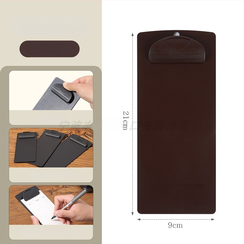 Plastikinis meniu laikiklis su 6 skylėmis užpakalyje, skirtas A5 popieriui, spaustuko dydis 9