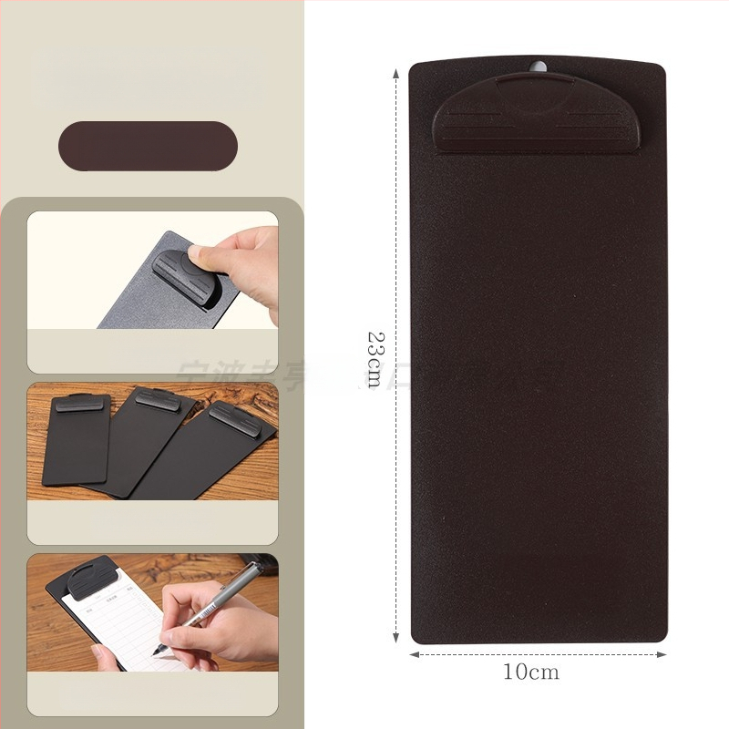 Plastikinis meniu laikiklis su 6 skylėmis užpakalyje, skirtas A5 popieriui, spaustuko dydis 9