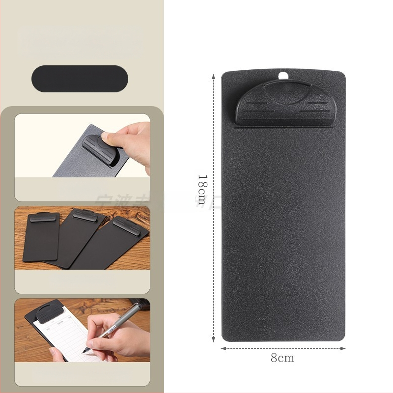 Plastikinis meniu laikiklis su 6 skylėmis užpakalyje, skirtas A5 popieriui, spaustuko dydis 9