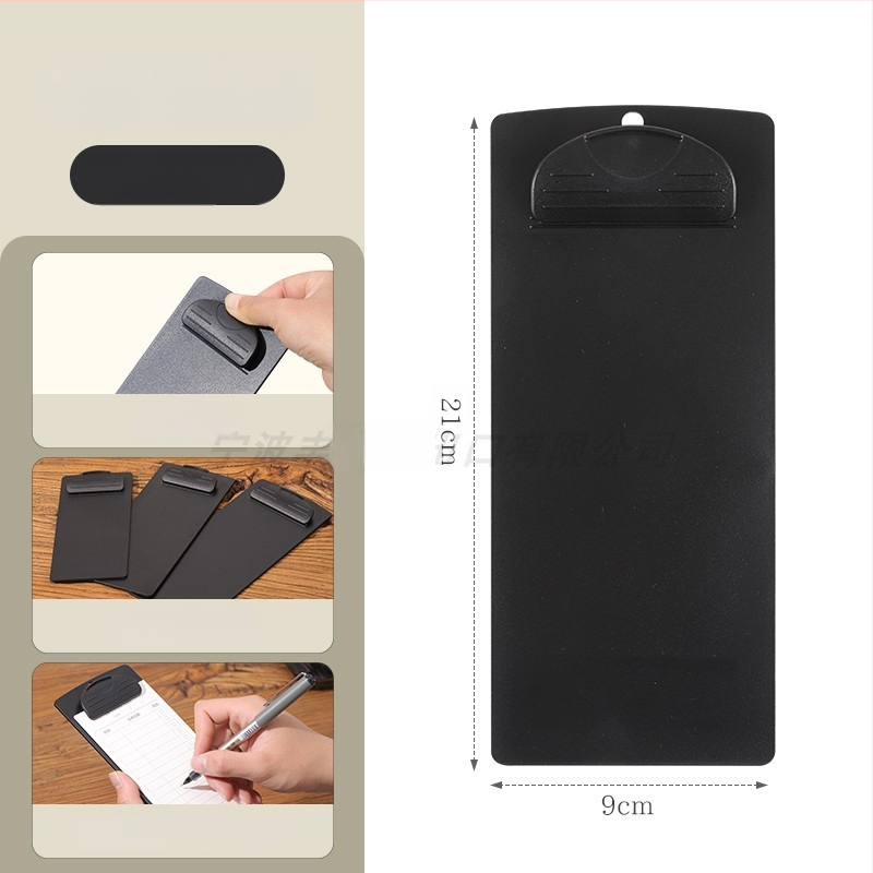 Plastikinis meniu laikiklis su 6 skylėmis užpakalyje, skirtas A5 popieriui, spaustuko dydis 9