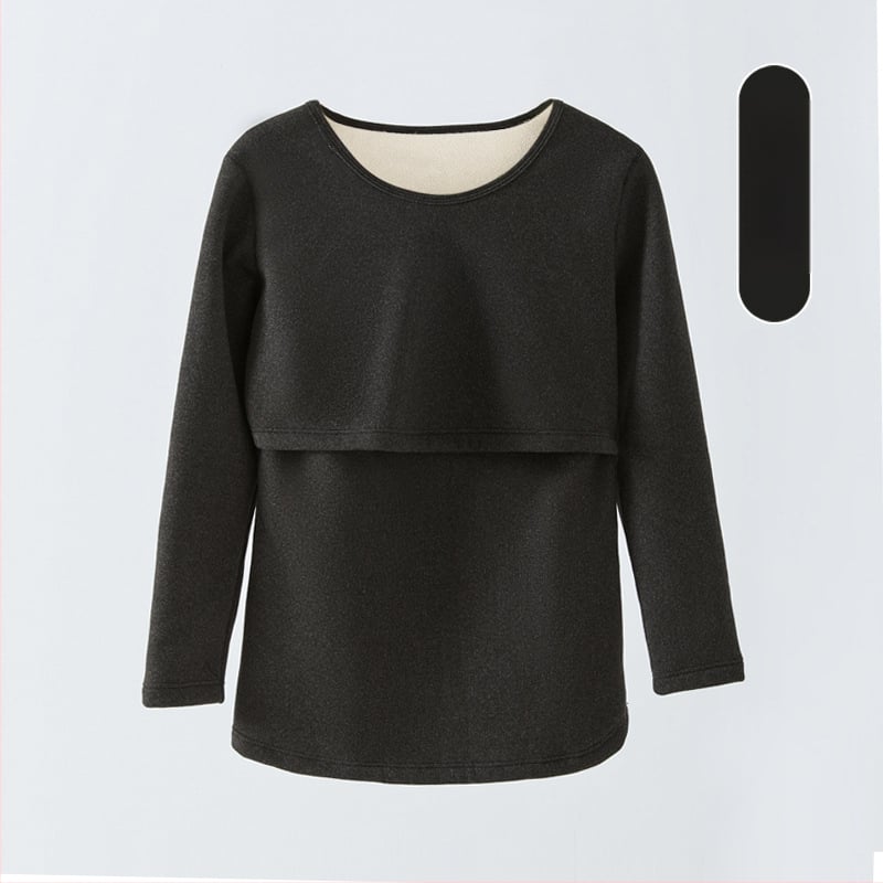 Māmiņām paredzēts termālais apģērbu komplekts ar flisa odeli, garas piedurknes, zīdīšanas piekļuve, poliestera/elastāna maisījums.