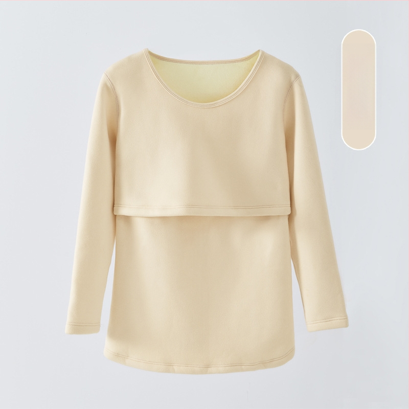 Māmiņām paredzēts termālais apģērbu komplekts ar flisa odeli, garas piedurknes, zīdīšanas piekļuve, poliestera/elastāna maisījums.