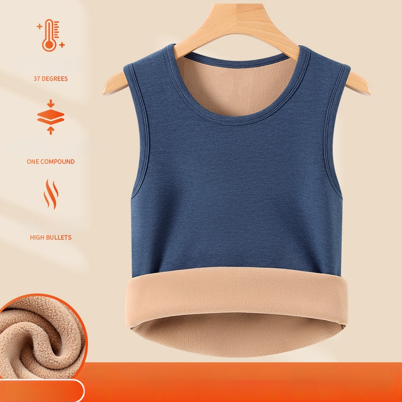 Vīriešu siltinātais vestes no kamieļu vilnas, dubultslānis, ekstra bieza 351–400 g/m², apaļš kakls, uzvilkama, poliester 90–95%