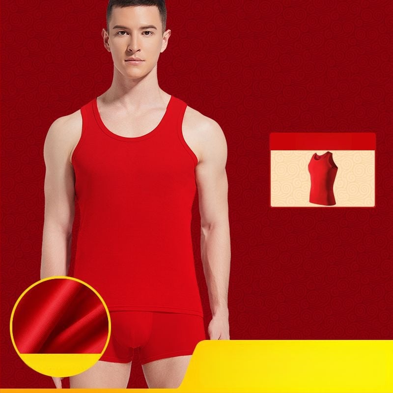 Meeste I-tüüpi vest 100% puuvillast, Hobuse aasta, ümmarguse kaelusega, keskkaal 161–180 g/m²