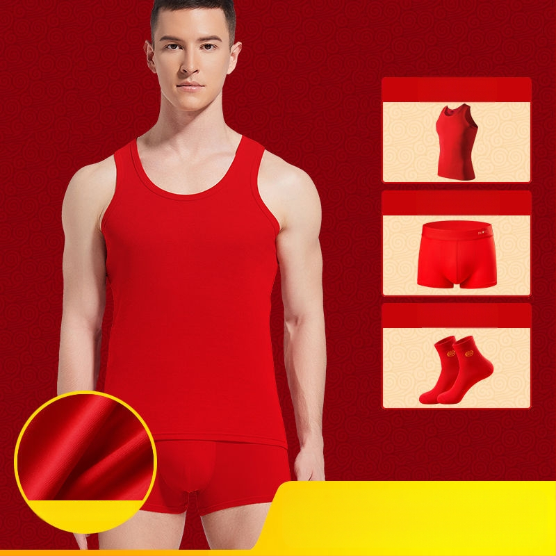 Meeste I-tüüpi vest 100% puuvillast, Hobuse aasta, ümmarguse kaelusega, keskkaal 161–180 g/m²