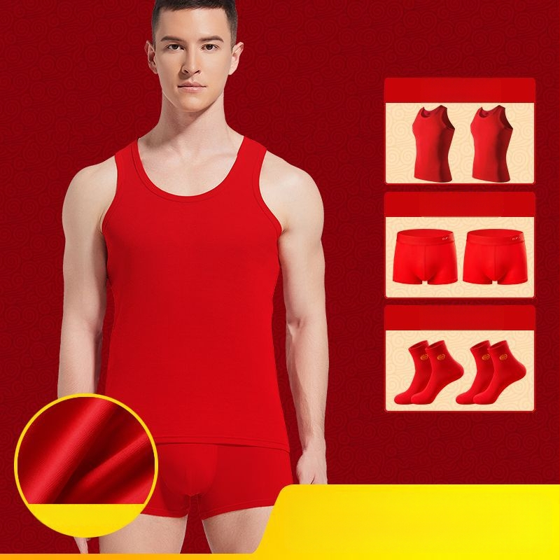 Meeste I-tüüpi vest 100% puuvillast, Hobuse aasta, ümmarguse kaelusega, keskkaal 161–180 g/m²