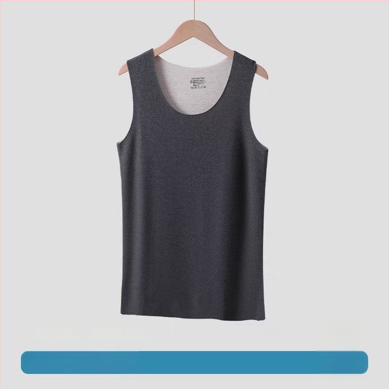 Topli vuneni svilenkasti prsluk, dvostruki melirani materijal, fleece podstava, okrugli ovratnik, debeli materijal 201-250 g/m², 90-95% poliestera.