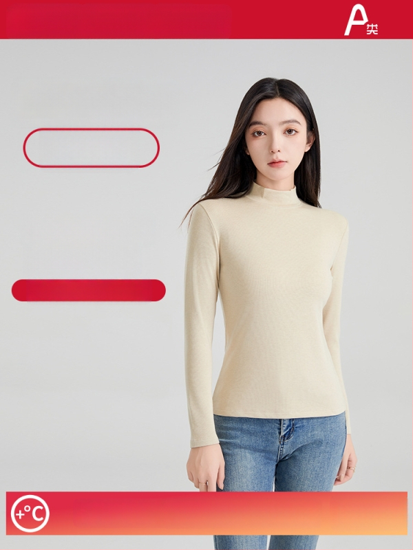 Ženski vuneni termalni bazni gornji sloj s polugornjem, dugi rukavi, debeli materijal 251–300 g/m², antibakterijski