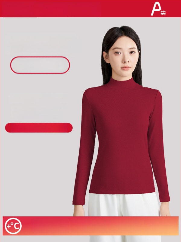 Ženski vuneni termalni bazni gornji sloj s polugornjem, dugi rukavi, debeli materijal 251–300 g/m², antibakterijski