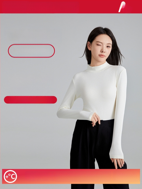 Ženski vuneni termalni bazni gornji sloj s polugornjem, dugi rukavi, debeli materijal 251–300 g/m², antibakterijski