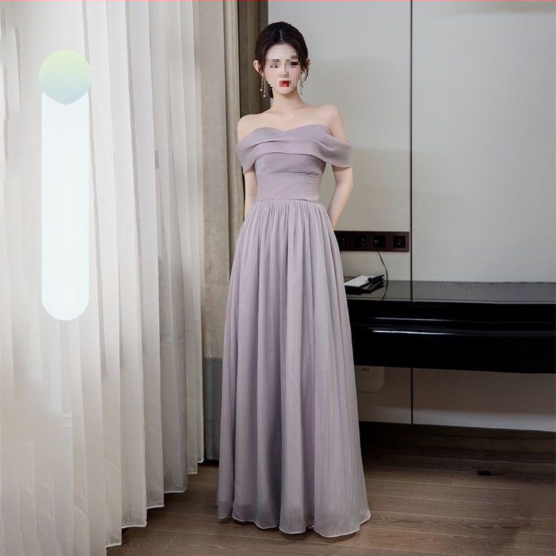 Pruutneitside kleit – A-liiniline lõige, U-kaelus, pikk kleit, satiin 395