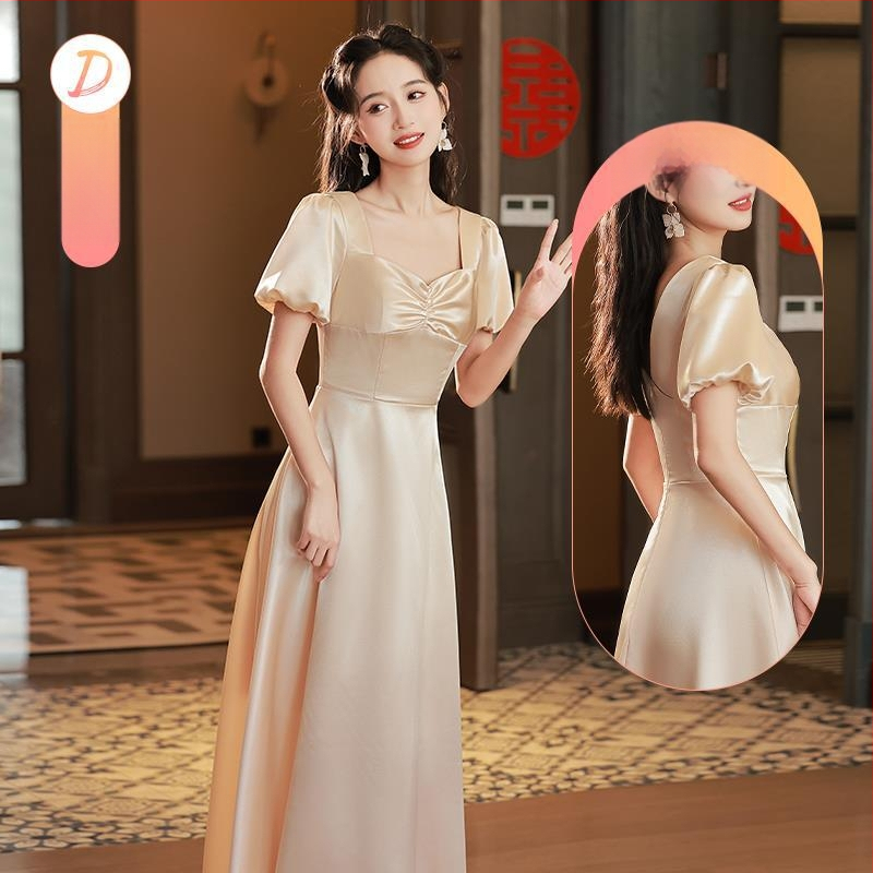 Pamergos suknelė satino, vasara 2022, pagrindinis audinys poliesteris 70–80%, antrasis audinys ≤30%, aukštos klasės