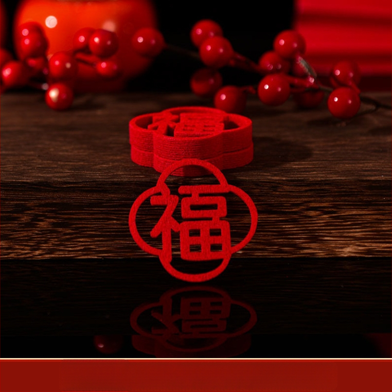 Durvju dekors ar veiksmes zīmi jaunu māju gadījumā – mini dekors durvīm, filcs materiāls, griešana, ķīniešu stils