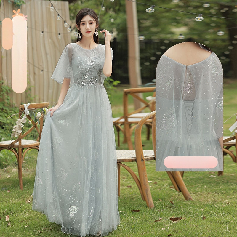 Pruutneitside kleit - A-liiniline siluett, sügav V-kaelus, ilma varrukateta, pikk seelik, Chenille kangas Spandeksiga