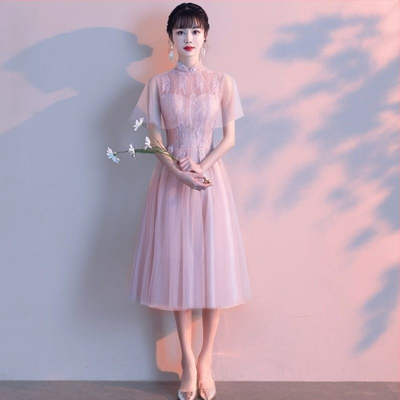 Pruutneitside kleit, pikk, A-liin, varrukateta, Chenille-Spandex kangas naistele