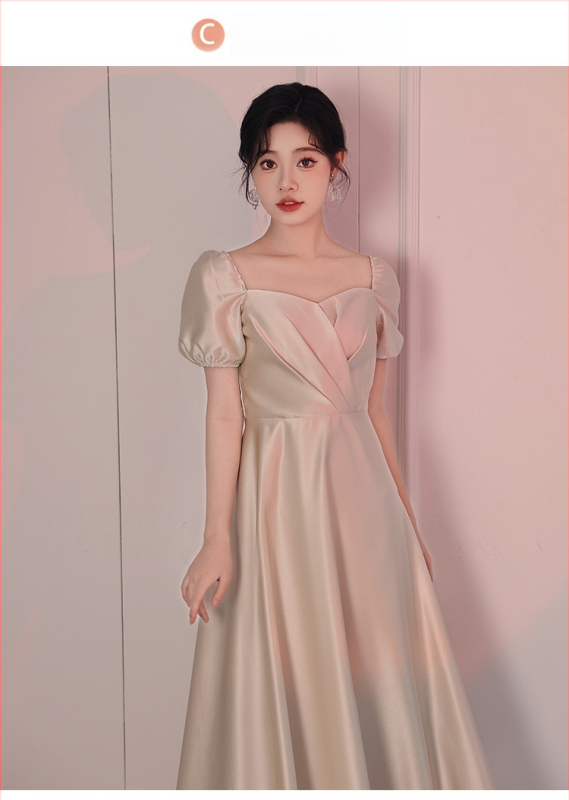 Jaunosios palydos suknelė, ilga, satinas, pavasario–vasaros 2024