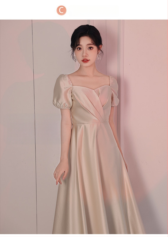 Jaunosios palydos suknelė, ilga, satinas, pavasario–vasaros 2024