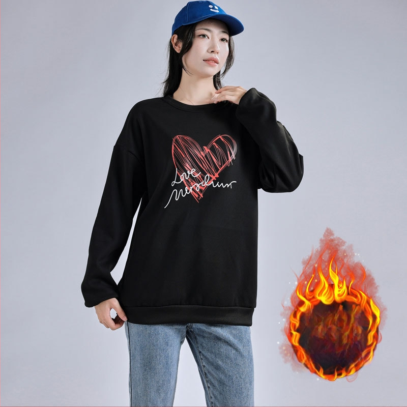 Sieviešu flīses džemperis ar apaļu kaklu, brīvs piegriezums, garas piedurknes, poliesters