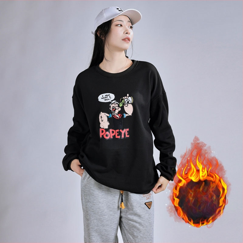 Sieviešu flīses džemperis ar apaļu kaklu, brīvs piegriezums, garas piedurknes, poliesters