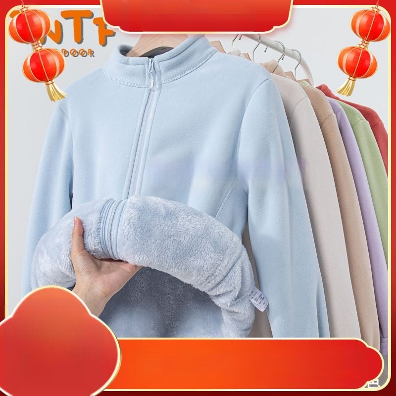 Fleece jaka ar kapuci, svītrainā raksts, silta un vēju izturīga, poliestera oderes