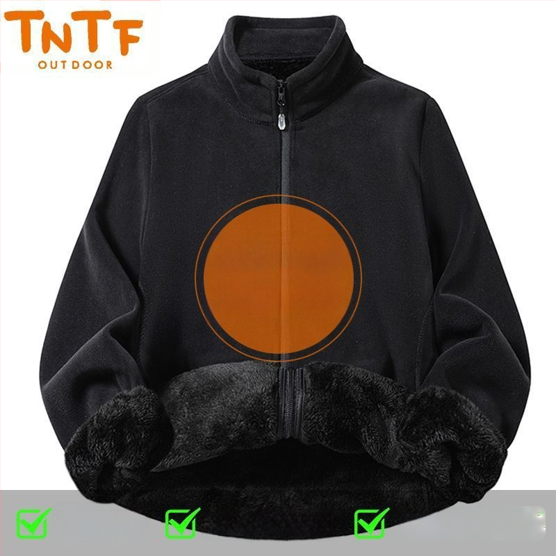 Fleece jaka ar kapuci, svītrainā raksts, silta un vēju izturīga, poliestera oderes