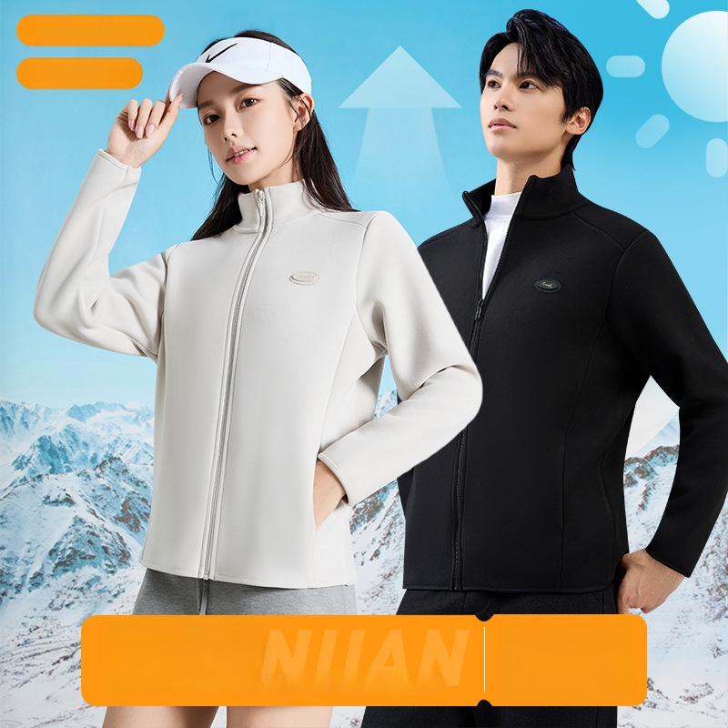 Flīsa jaka ar stāvošu apkakli ziemai un rudenim, unisex, divpusēja samta oderējums, 30–50% kašmīrs