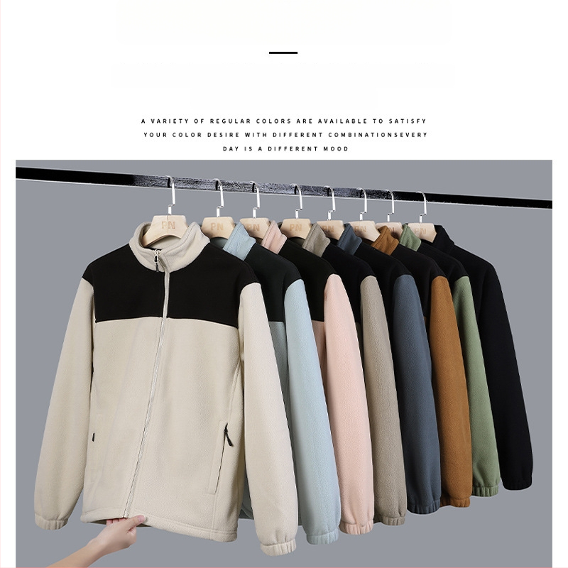 Polārfleksa jaka ar vienkrāsainu rakstu, iekšpuse no polārfleksa, anti‑statiska, 100% kašmīrs, universāla, ziemas un rudens sezonai