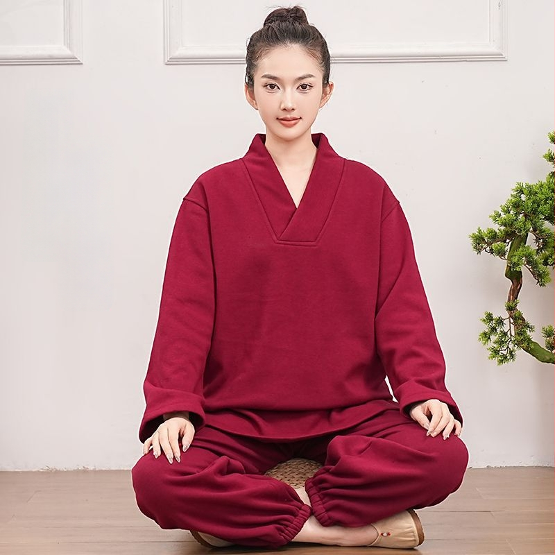 Vīriešu meditācijas komplekts no Chenille auduma ar flīsa oderi, brīvs piegriezums, rudens-ziemas sezona (50–70% Spandex)