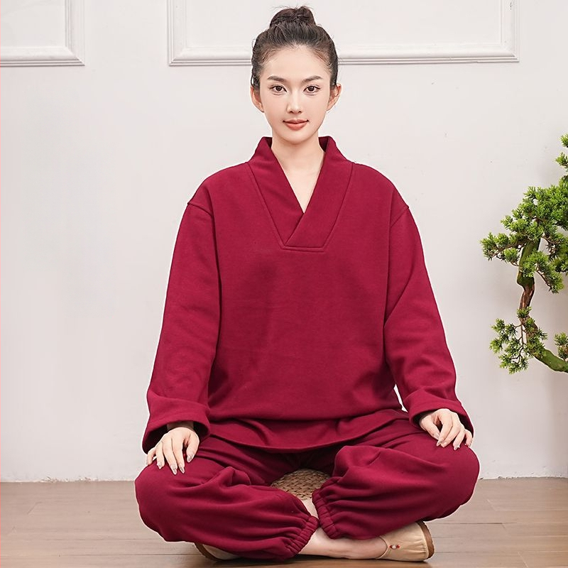 Vīriešu meditācijas komplekts no Chenille auduma ar flīsa oderi, brīvs piegriezums, rudens-ziemas sezona (50–70% Spandex)
