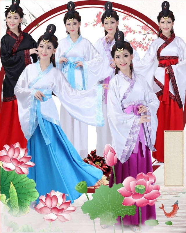 Hanfu stila sieviešu skatuves deju kostīms, Gabardine audums, 90-95% poliester, modelis YWY1002, vasara 2023