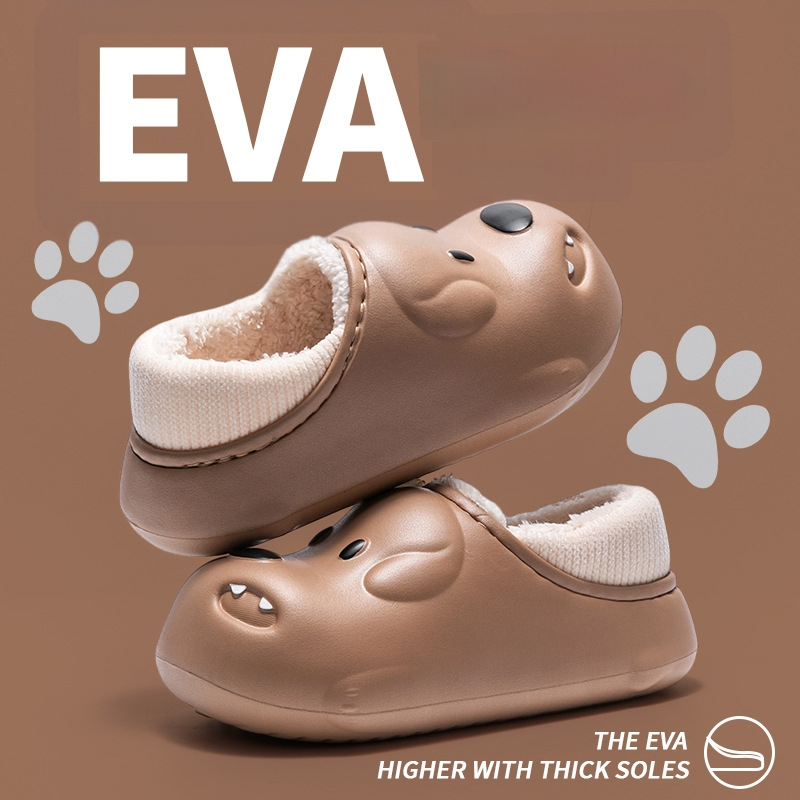 Домашни пантофи EVA с памучно вътрешно и EVA подметка, карикатура стил (Външен материал: EVA; Вътрешен материал: памук; Подметка: EVA; Форма на пръста: кръгла; Стил: карикатура)