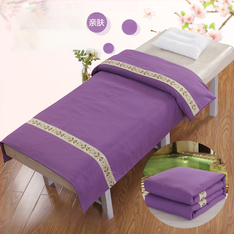 Szépségszalon ágyakhoz való quilt huzat – egyszínű poliészter-pamut anyag, reaktív nyomtatás és festés, téli vastagodás