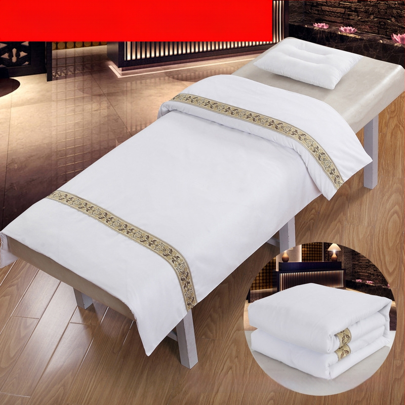 Szépségszalon ágyakhoz való quilt huzat – egyszínű poliészter-pamut anyag, reaktív nyomtatás és festés, téli vastagodás