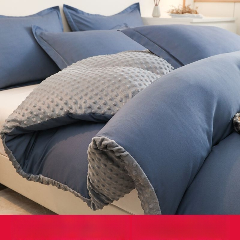 Paplanhuzat fleece béléssel, tej velúr és korall velúr, akril szálból, 4 részes készlet