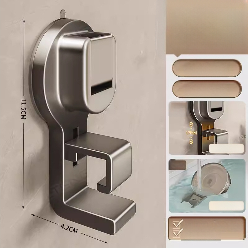 Vannas istabas sienas organizētājs izlietnei un vannai ar stipru sūkņa kausu – ABS, Daudzfunkcionāls, 1 līmenis