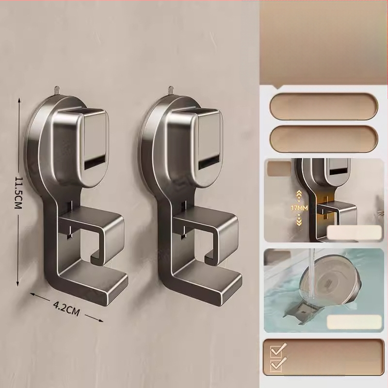 Vannas istabas sienas organizētājs izlietnei un vannai ar stipru sūkņa kausu – ABS, Daudzfunkcionāls, 1 līmenis