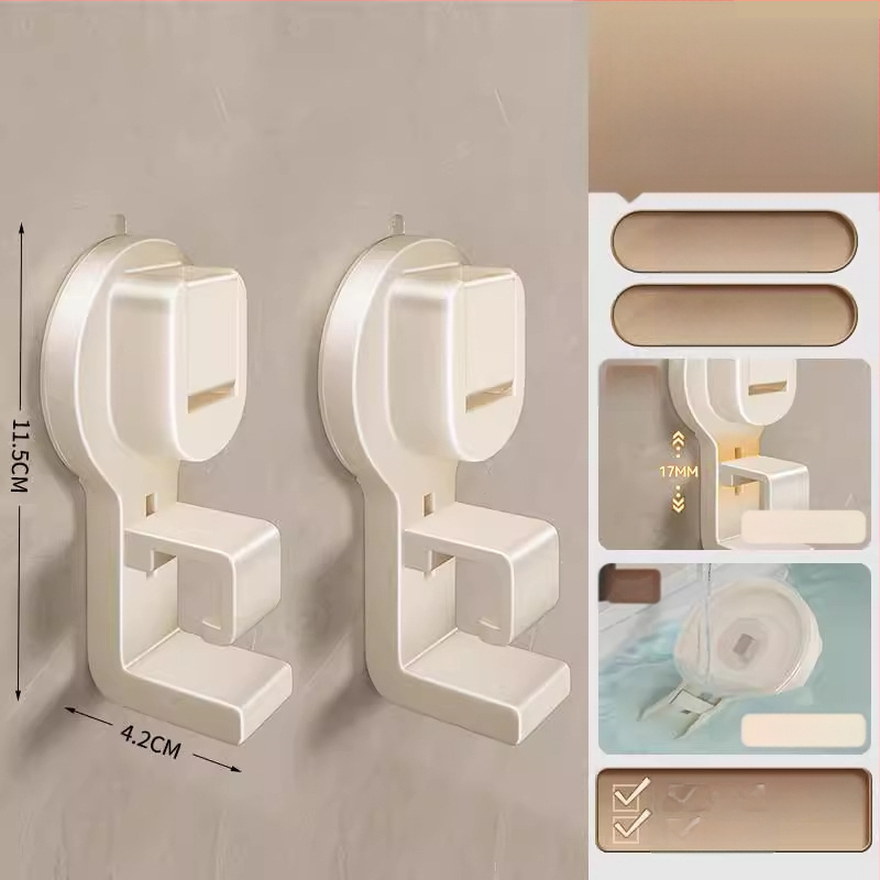 Vannas istabas sienas organizētājs izlietnei un vannai ar stipru sūkņa kausu – ABS, Daudzfunkcionāls, 1 līmenis