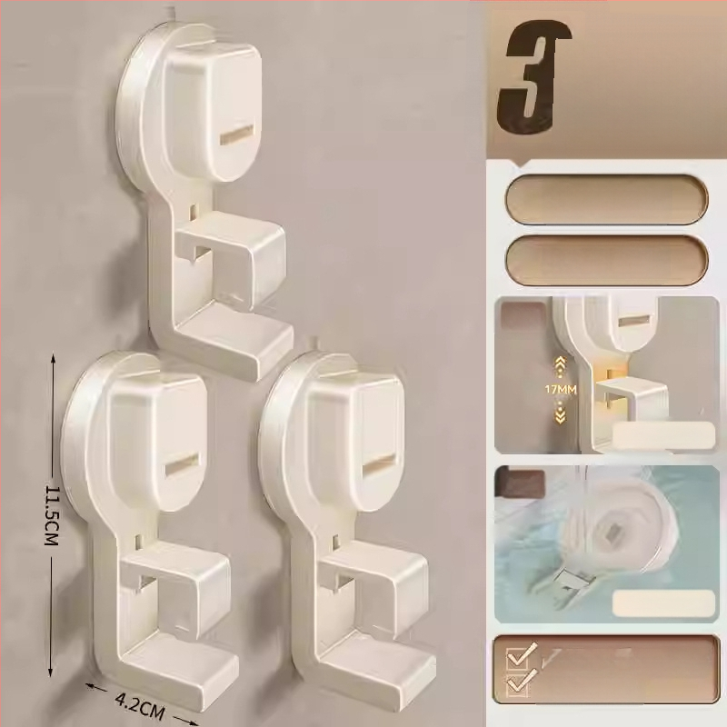 Vannas istabas sienas organizētājs izlietnei un vannai ar stipru sūkņa kausu – ABS, Daudzfunkcionāls, 1 līmenis