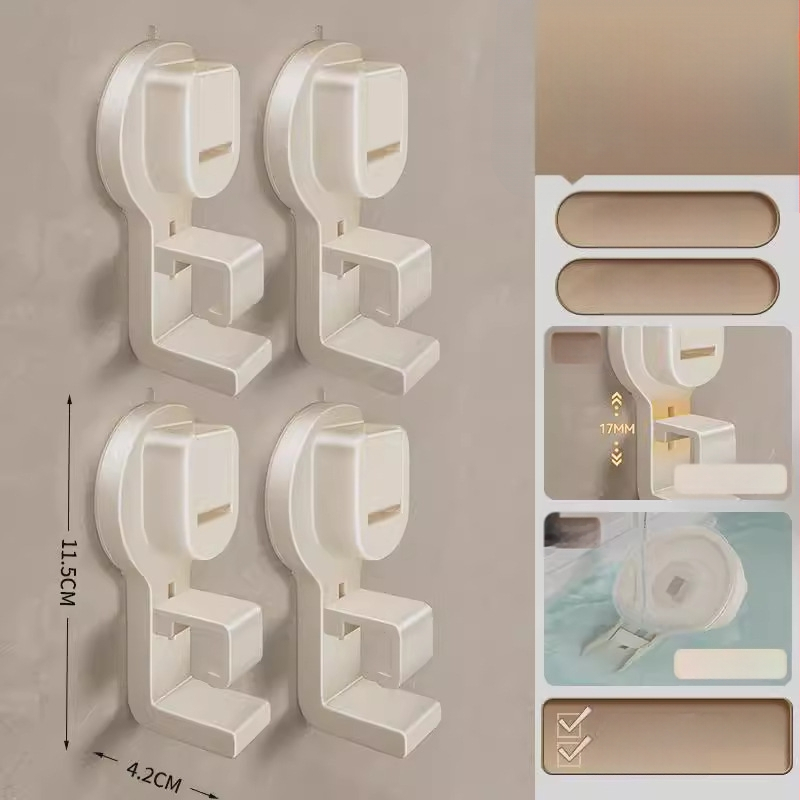 Vannas istabas sienas organizētājs izlietnei un vannai ar stipru sūkņa kausu – ABS, Daudzfunkcionāls, 1 līmenis