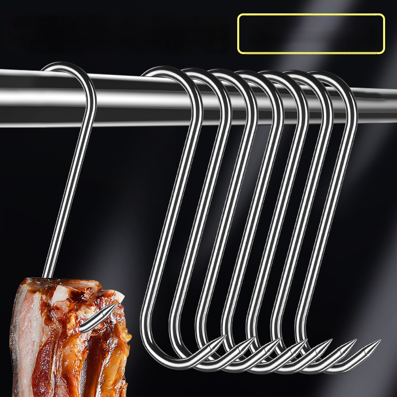 Liha konks roostevabast terasest, S-kujuline, ühe konksu disain, kerge luksuslik stiil, koormus kuni 10–15 kg