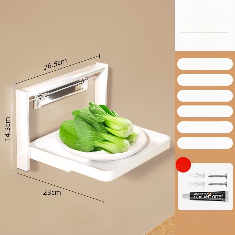 Toiduvalmistamise riiul (kokkupandav, mitmekorruseline, imukorgiga, seinale paigaldatav, metallist)