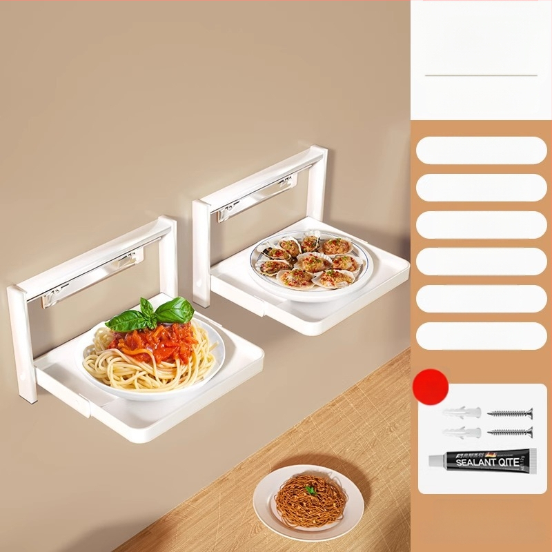 Toiduvalmistamise riiul (kokkupandav, mitmekorruseline, imukorgiga, seinale paigaldatav, metallist)