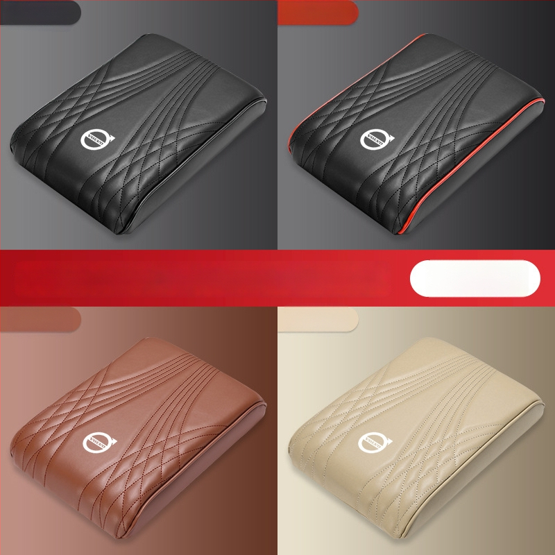 Ādas centrālā elkoņa atbalsta spilventiņš ar uzglabāšanas kabatu un salvetēm kastīti automašīnai