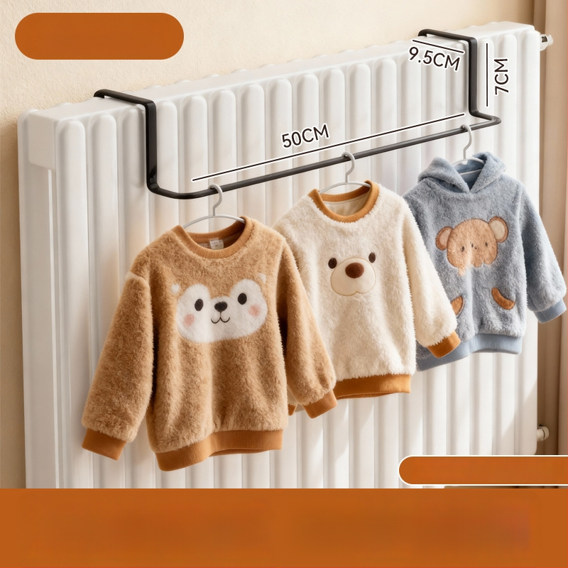 Κρεμάστρα καλοριφέρ με ενσωματωμένο άγκιστρο για ρούχα - Σίδηρος, Μονό άγκιστρο, Σύγχρονος μινιμαλισμός, Χωρητικότητα 1-3 kg, Διατέθηκε τον χειμώνα του 2025.