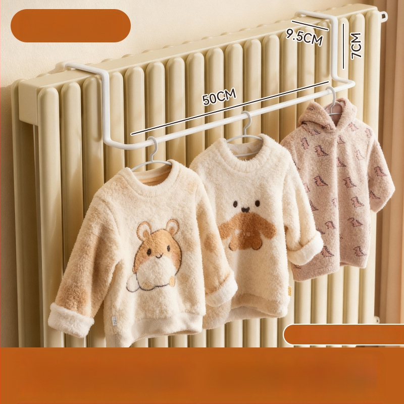 Κρεμάστρα καλοριφέρ με ενσωματωμένο άγκιστρο για ρούχα - Σίδηρος, Μονό άγκιστρο, Σύγχρονος μινιμαλισμός, Χωρητικότητα 1-3 kg, Διατέθηκε τον χειμώνα του 2025.