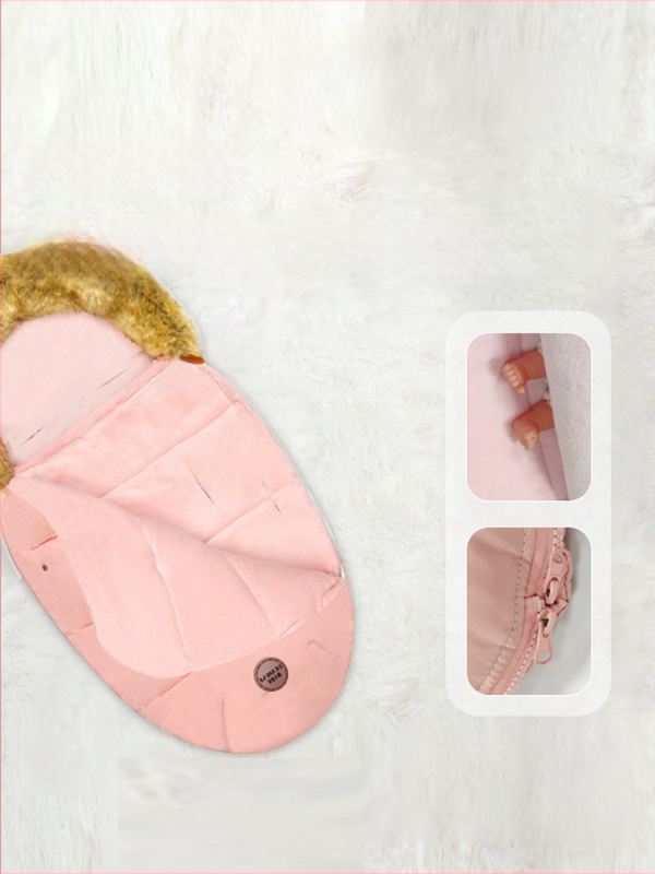 Cocoon stila bērnu miega somiņa ratiņiem, flaneļa ārpuse, poliestera pildījums, samta kokvilnas pildījums, antibakteriāls