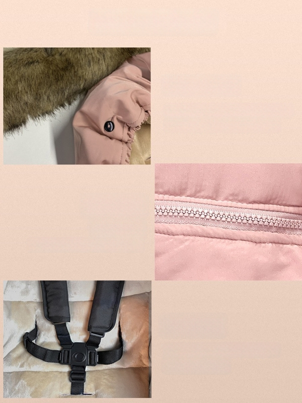 Cocoon stila bērnu miega somiņa ratiņiem, flaneļa ārpuse, poliestera pildījums, samta kokvilnas pildījums, antibakteriāls