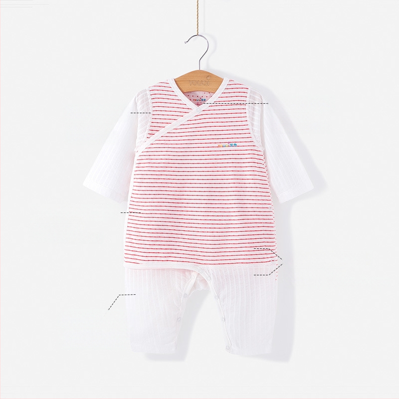 Zīdaiņu guļammaiss ar vēdera aizsardzību – 100% kokvilna, pildījums no kokvilnas, svītrainu raksts, visu sezonu, zīdainis (0–12 mēneši)