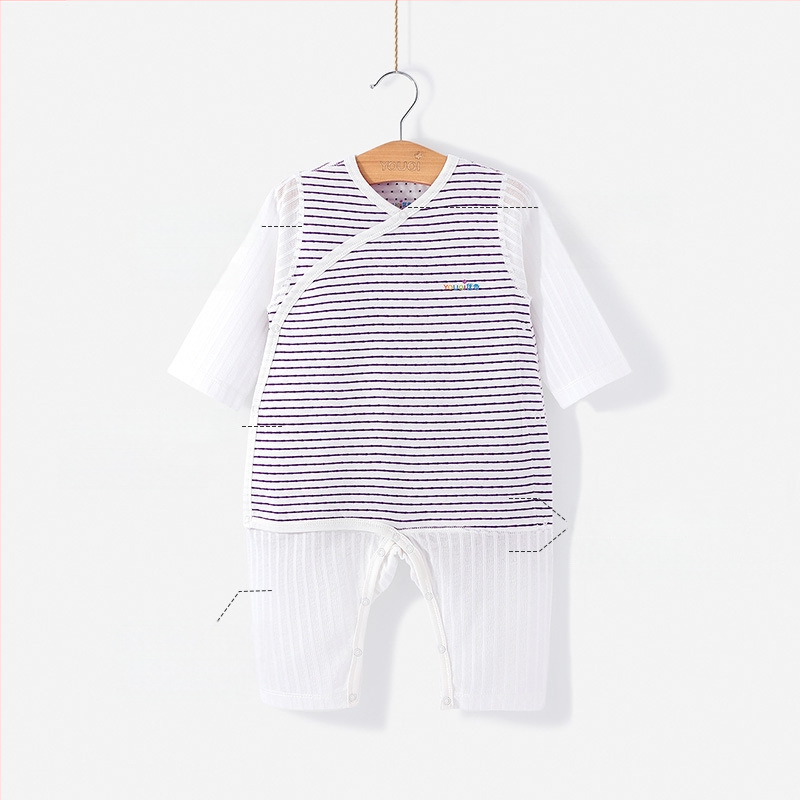 Zīdaiņu guļammaiss ar vēdera aizsardzību – 100% kokvilna, pildījums no kokvilnas, svītrainu raksts, visu sezonu, zīdainis (0–12 mēneši)