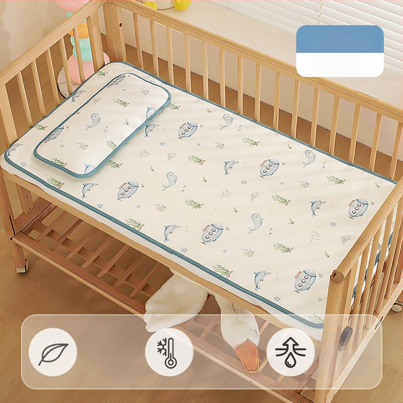 Лятно спално килимче за бебета, дишаща ice silk материя, детски мат за деца на възраст 0–14 години
